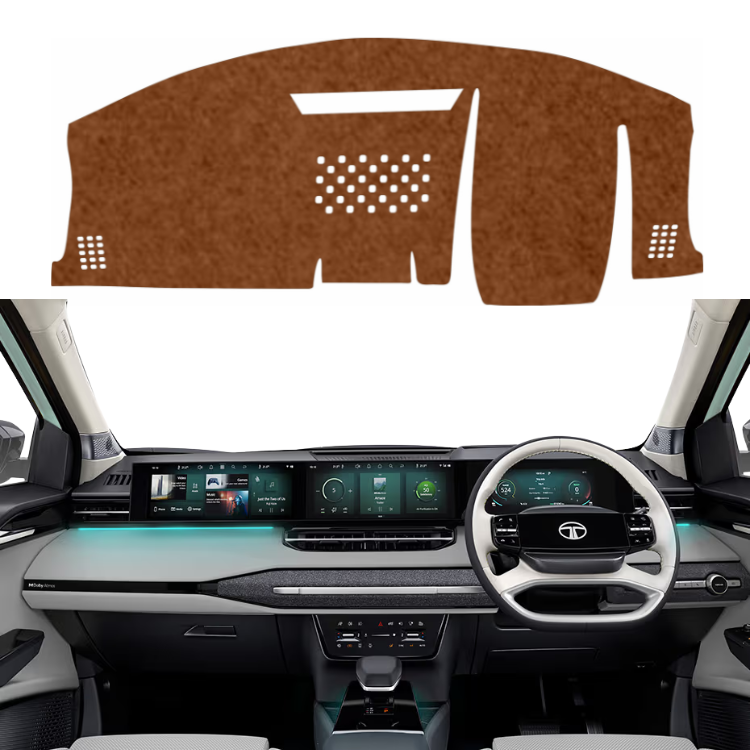 Tata Sierra EV 2026 Car Dashboard Mat (Brown)