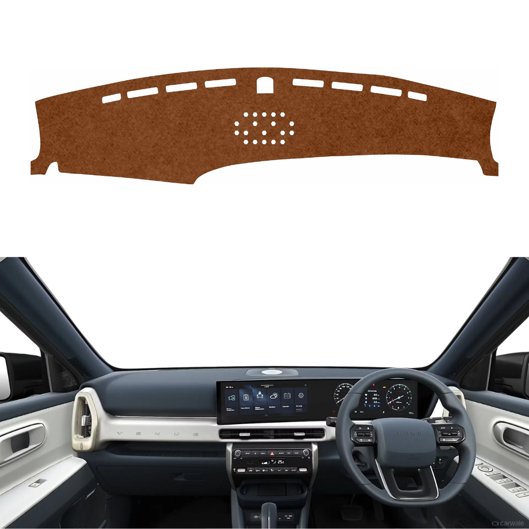Hyundai Venue 2025 To 2026 Car Dashboard Mat (Brown)