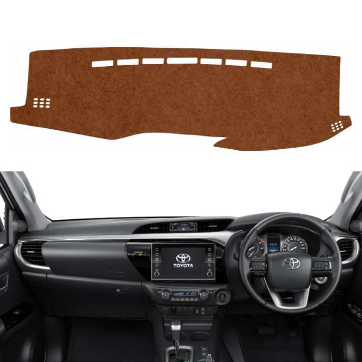 Toyota Hilux 2022 To 2026 Car Dashboard Mat (Brown)