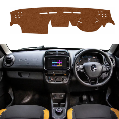 Renault KWID 2015 to 2026 Car Dashboard Mat (Brown)