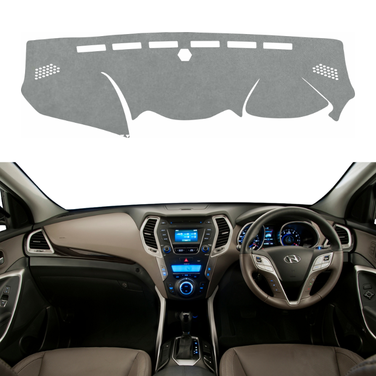 Hyundai Santa Fe 2013 To 2018 Car Dashboard Cover Mat (Grey)