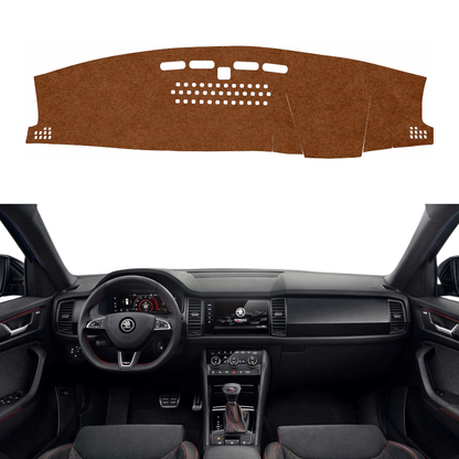 Skoda Kodiaq 2018 To 2025 Car Dashboard Mat (Brown)