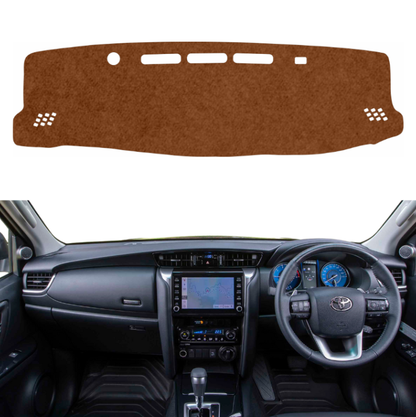 Toyota Fortuner 2017 To 2026 Car Dashboard Mat (Brown)