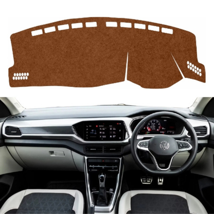 Volkswagen Taigun 2021 to 2026 Car Dashboard Mat (Brown)