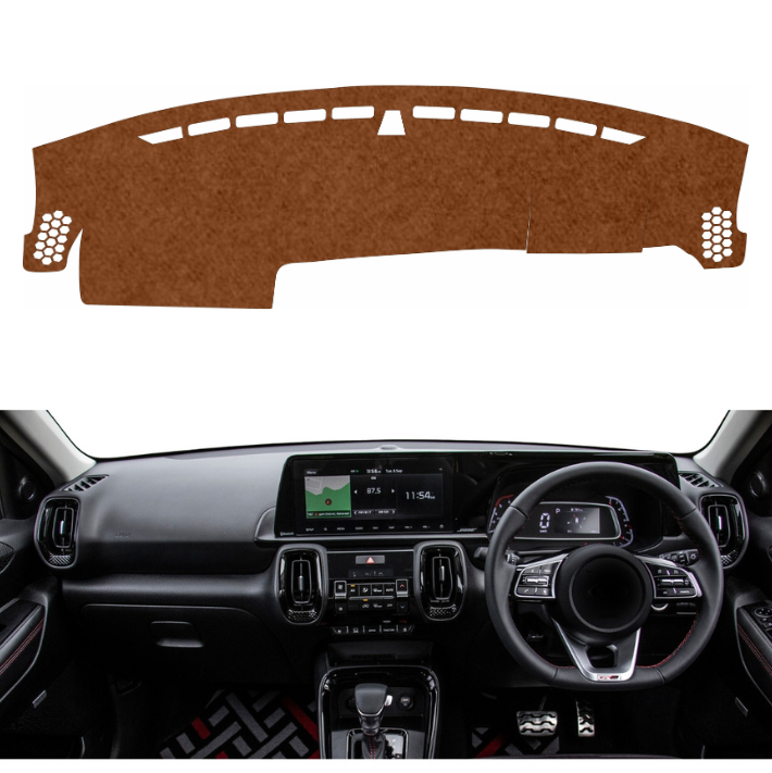 Kia Sonet 2020 To 2026 Car Dashboard Mat (Brown)