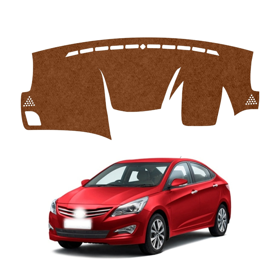 Hyundai Verna 2011 To 2017 Car Dashboard Cover Mat (Brown)