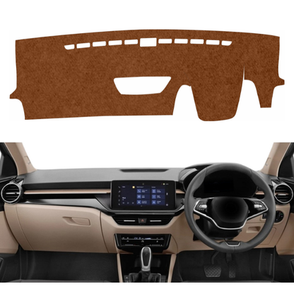 Skoda Slavia 2022 To 2026 Car Dashboard Mat (Brown)
