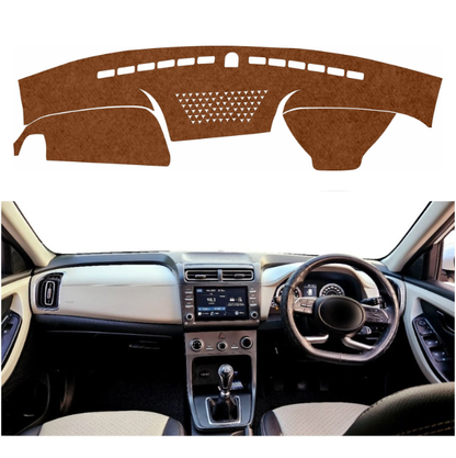 Hyundai Creta 2019 To 2024 Car Dashboard Mat (Brown)