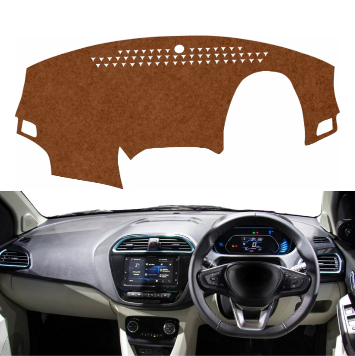 Tata Tigor 2017 To 2026 Car Dashboard Mat (Brown)