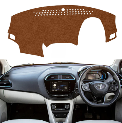 Tata Tiago EV 2022 To 2026 Car Dashboard Mat (Brown)