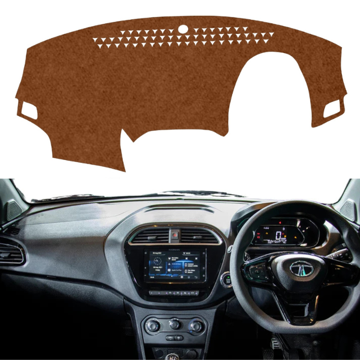 Tata Tiago NRG 2018 To 2026 Car Dashboard Mat (Brown)