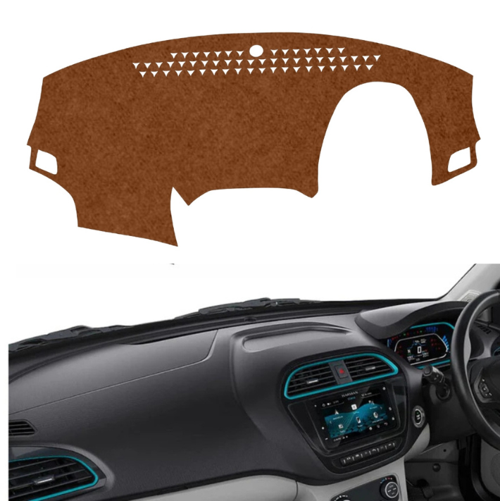 Tata Tigor EV 2021 To 2026 Car Dashboard Mat (Brown)