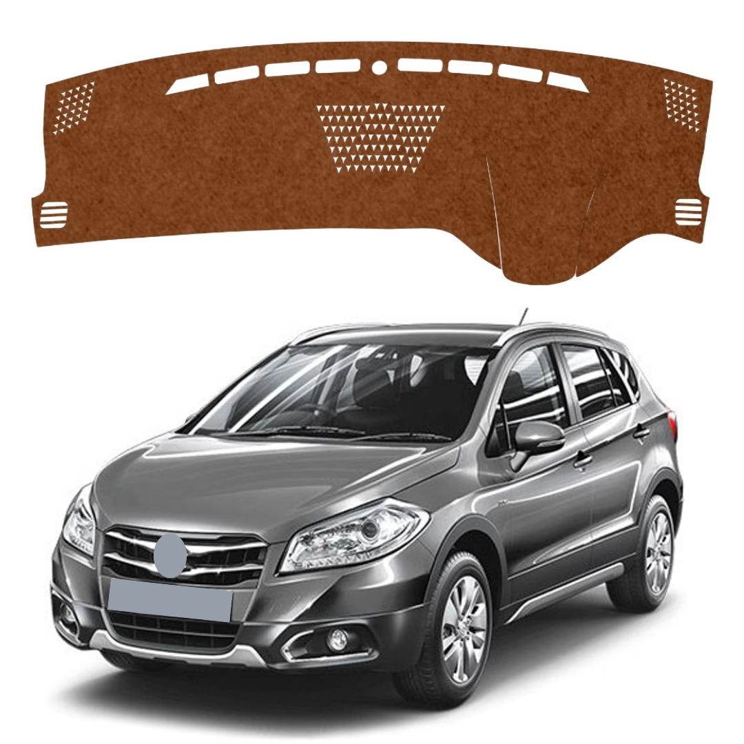 Maruti Suzuki S-Cross 2014 To 2022 Car Dashboard Mat (Brown)