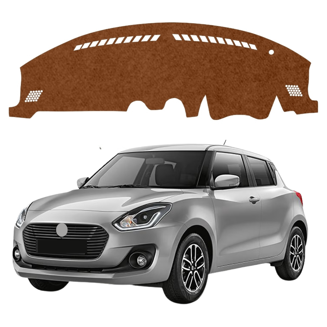 Maruti Suzuki Swift 2017 To 2024 Car Dashboard Mat (Brown)
