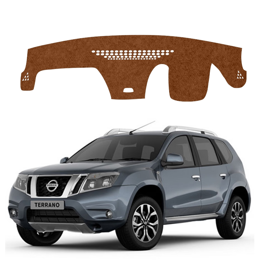 Nissan Terrano 2012 To 2019 Car Dashboard Mat (Brown)