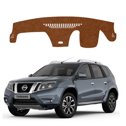 Nissan Terrano 2012 To 2019 Car Dashboard Mat (Brown)