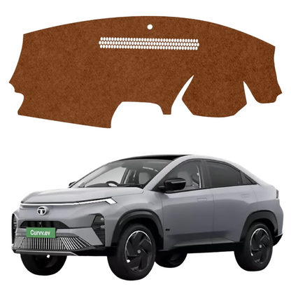 Tata Curvv  EV 2024 To 2026 Car Dashboard Cover Mat (Brown)