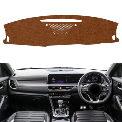 Kia Seltos 2019 To 2025 Car Dashboard Cover Mat (Brown)