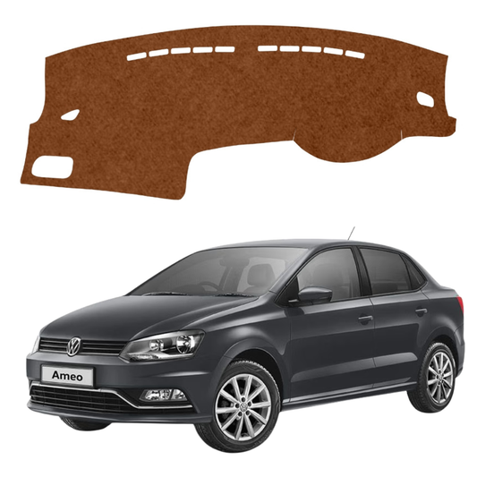 Volkswagen Ameo 2016 To 2022 Car Dashboard Mat (Brown)
