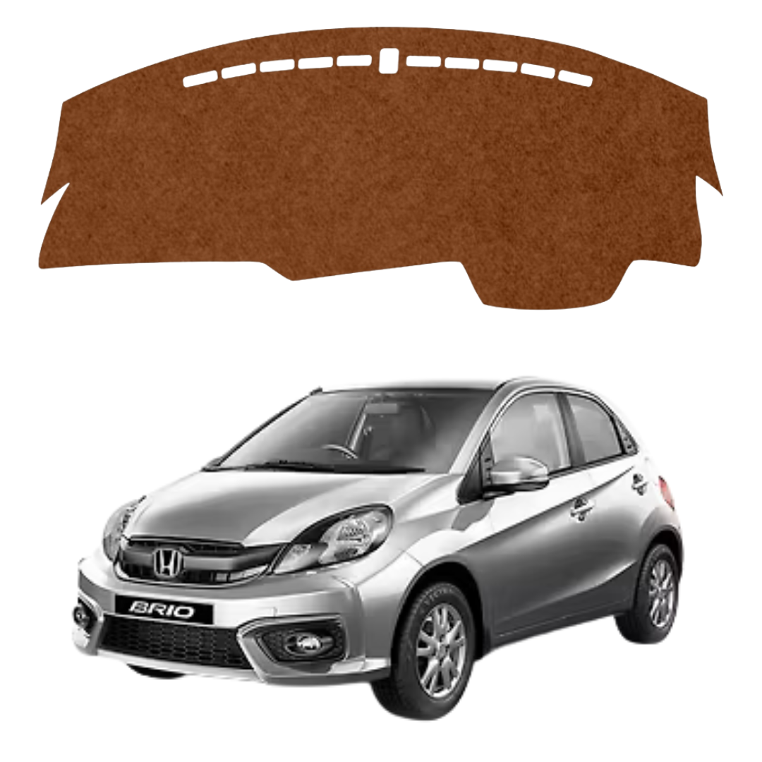 Honda Brio 2016 To 2018 Car Dashboard Mat (Brown)