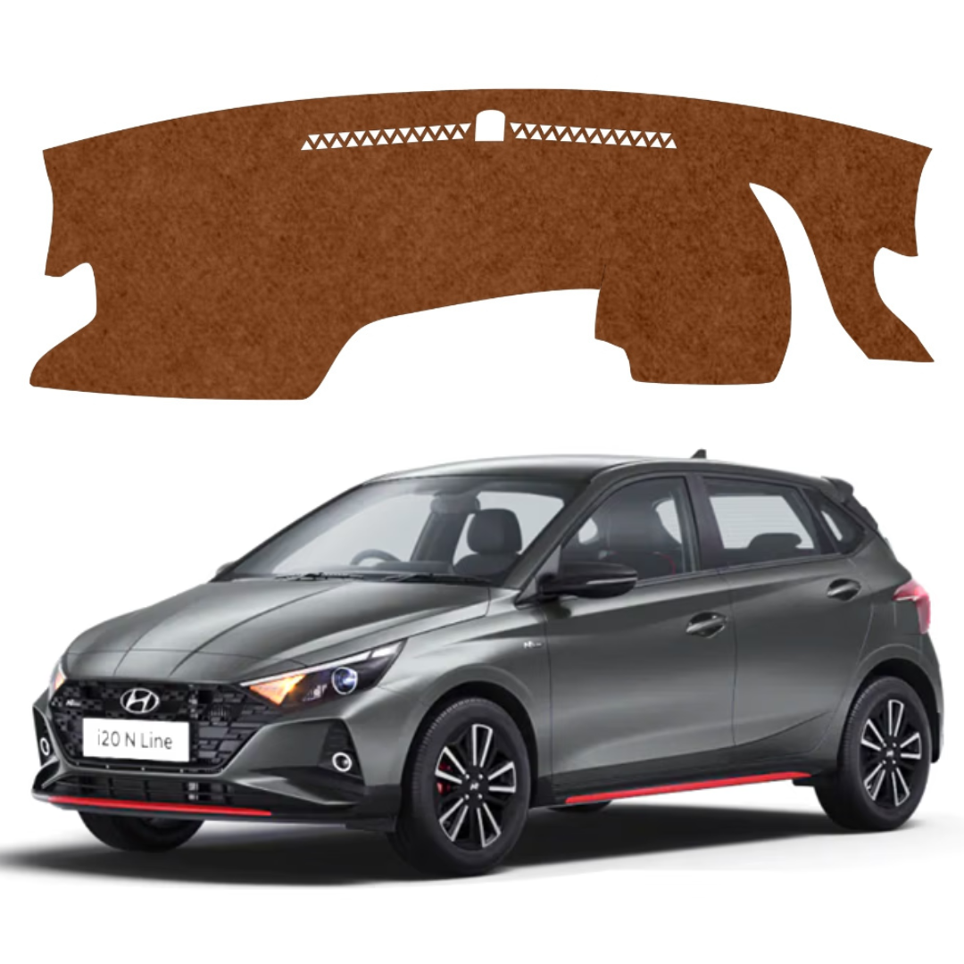 Hyundai i20 N Line 2021 To 2026 Car Dashboard Mat (Brown)