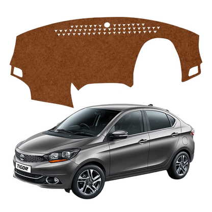 Tata Tigor 2017 To 2026 Car Dashboard Mat (Brown)