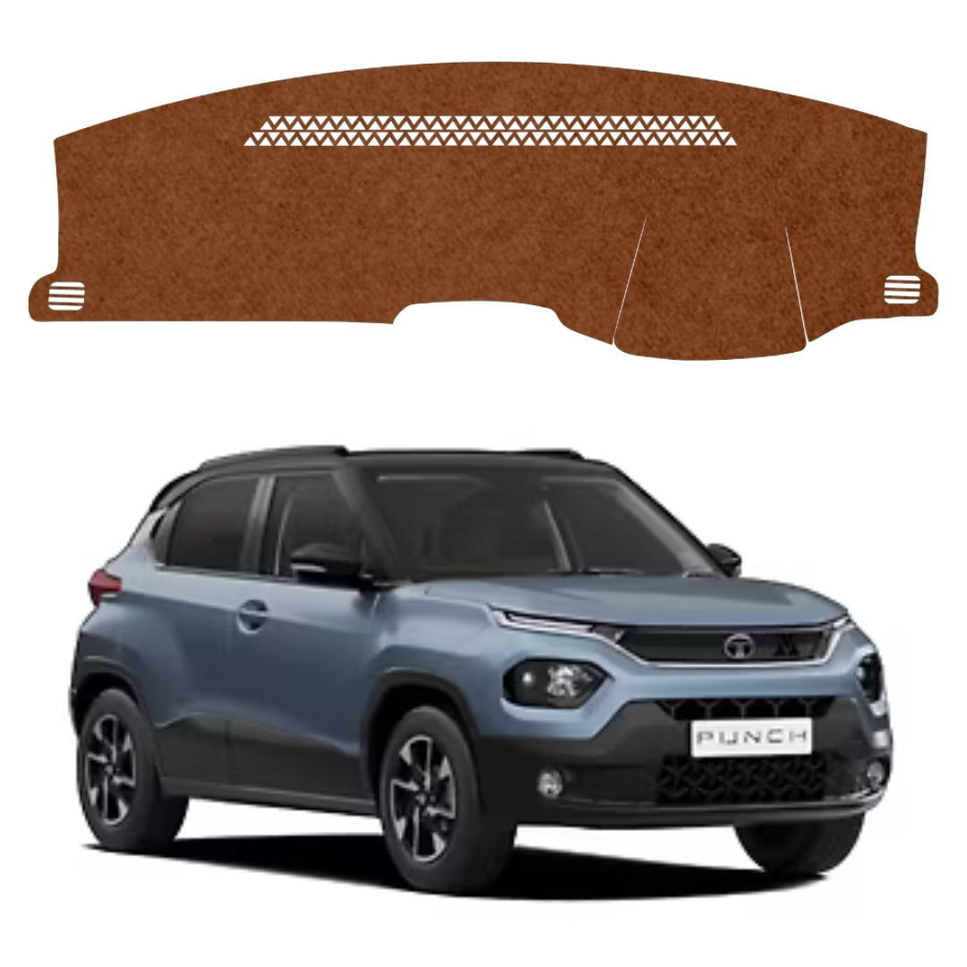 Tata Punch 2021 To 2025 Car Dashboard Mat (Brown)