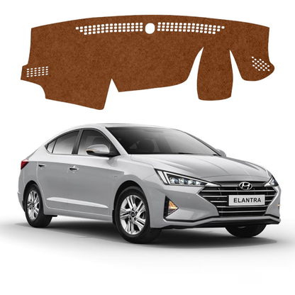 Hyundai Elantra 2016 To 2020 Car Dashboard Mat (Brown)