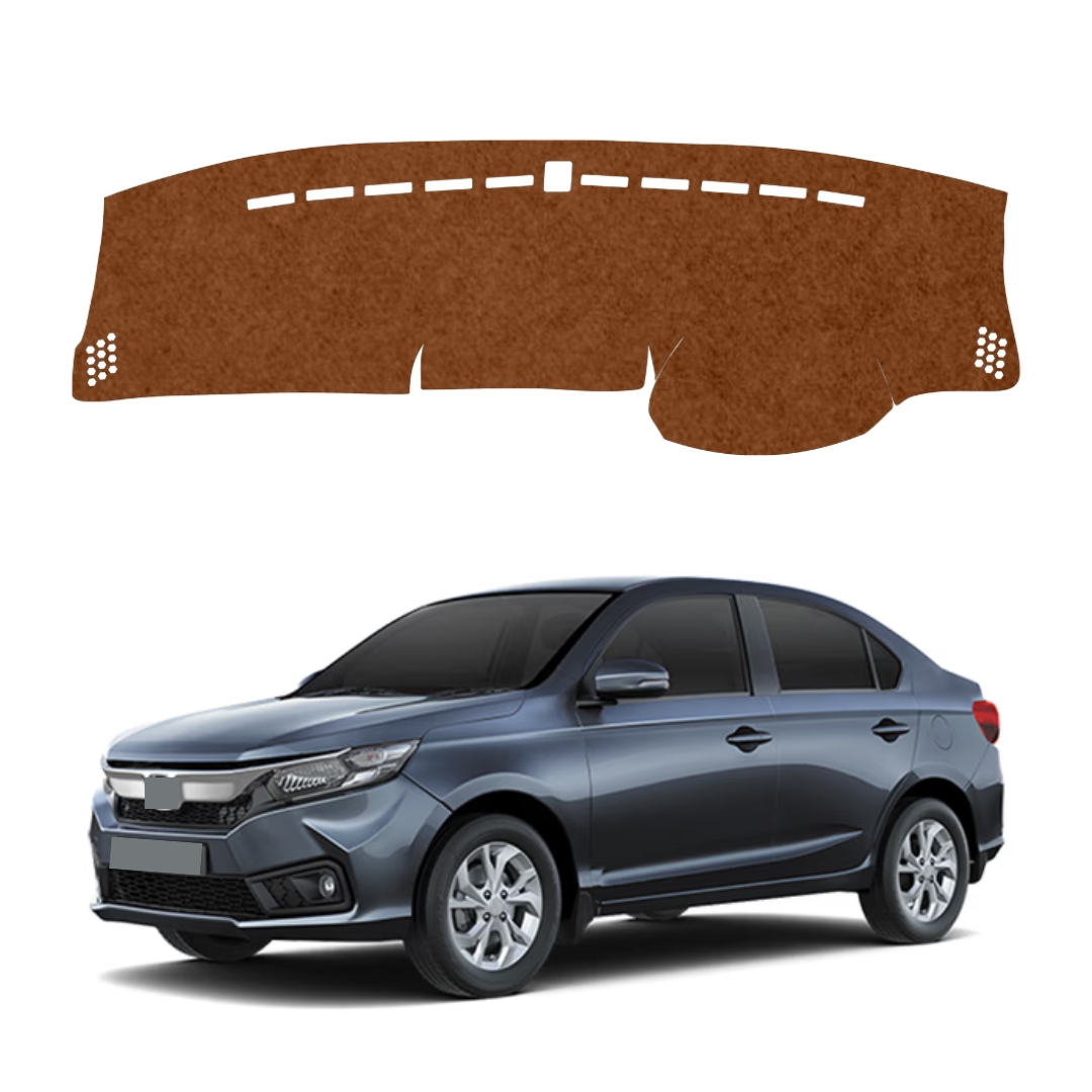 Honda Amaze 2nd Gen 2018 To 2026 Car Dashboard Mat (Brown)