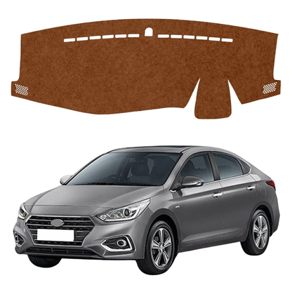 Hyundai Verna 2017 To 2023 Car Dashboard Cover Mat (Brown)