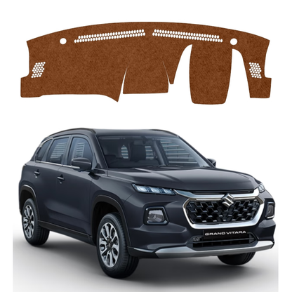 Maruti Suzuki Grand Vitara 2022 To 2026 Car Dashboard Mat (Brown)