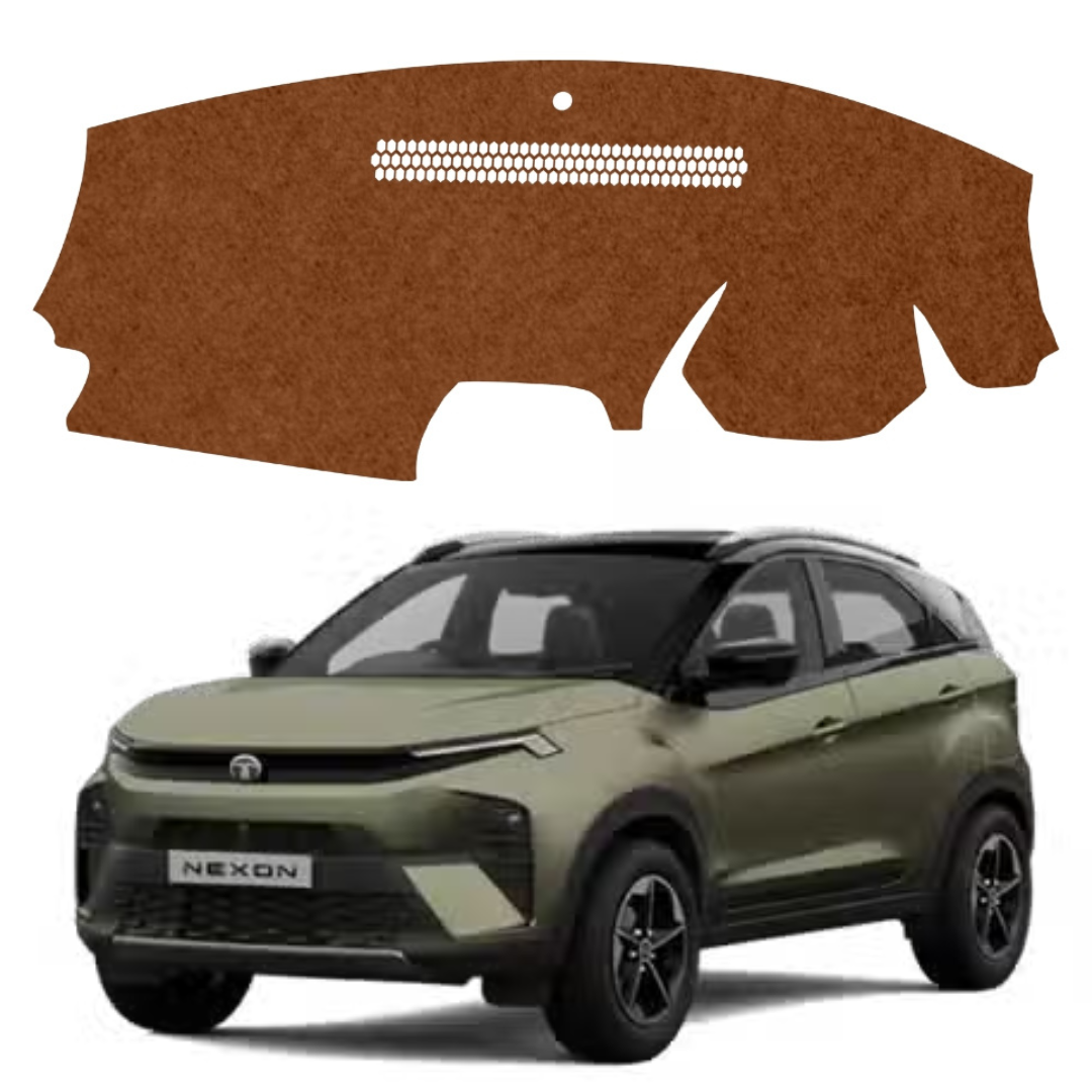Tata Nexon 2017 To 2026 Car Dashboard Cover Mat (Brown)
