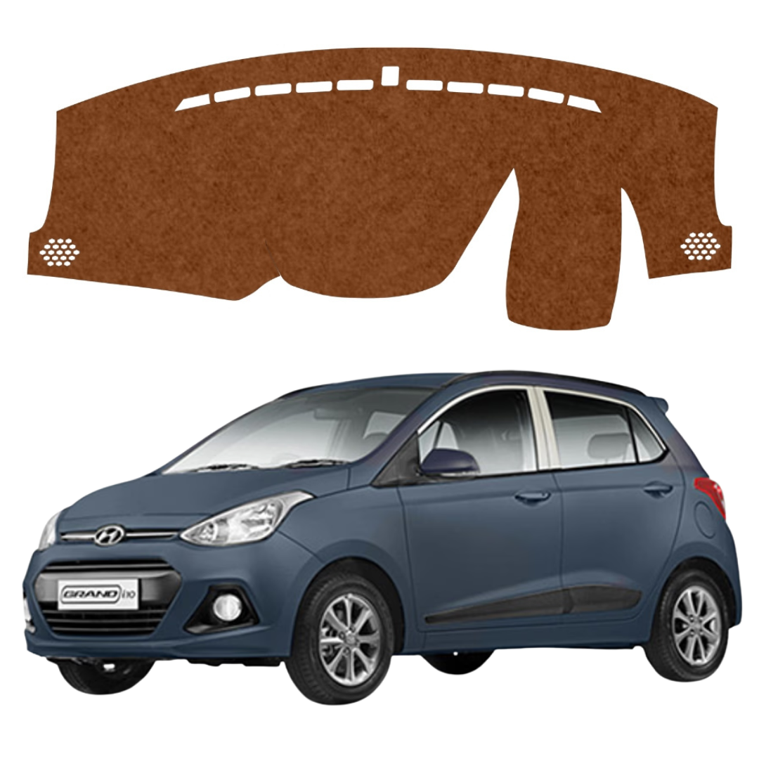 Hyundai Grand I10 2013 To 2020 Car Dashboard Cover Mat (Brown)