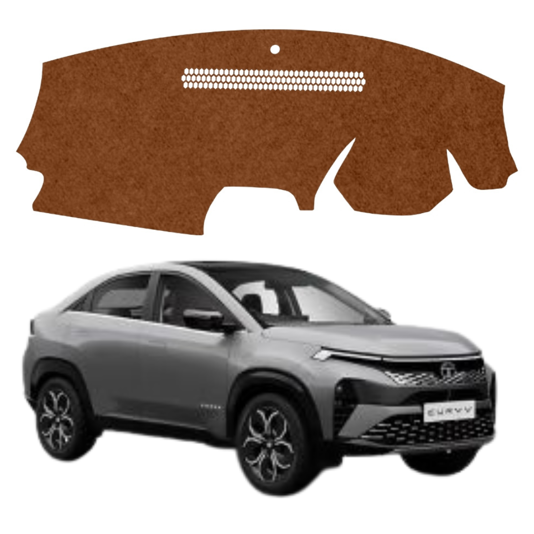 Tata Curvv 2024 To 2026 Car Dashboard Cover Mat (Brown)