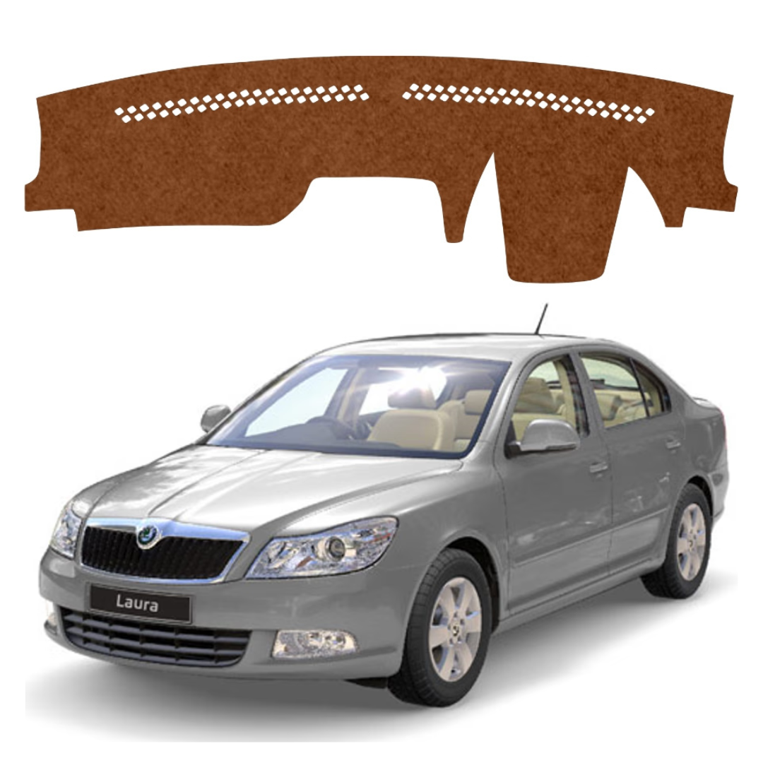 Skoda Laura 2005 To 2015 Car Dashboard Mat (Brown)