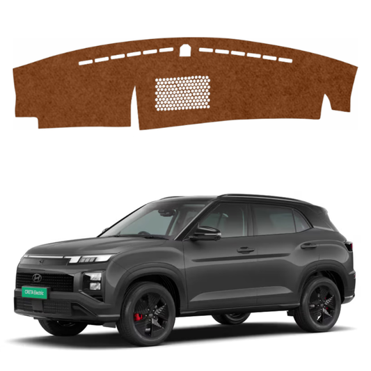 Hyundai Creta EV 2024 To 2026 Car Dashboard Mat (Brown)