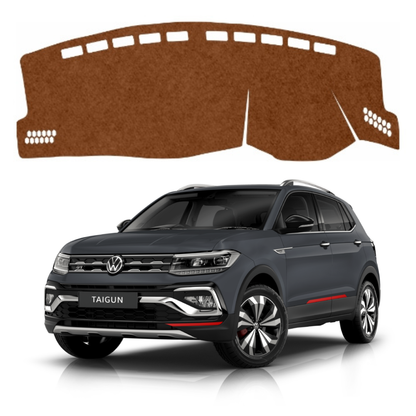 Volkswagen Taigun 2021 to 2026 Car Dashboard Mat (Brown)