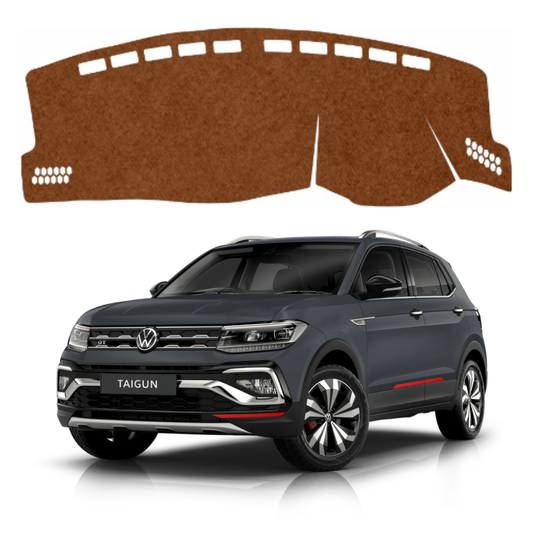 Volkswagen Taigun 2021 to 2026 Car Dashboard Mat (Brown)