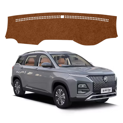 MG Hector Plus 2023 To 2026 Car Dashboard Mat (Brown)