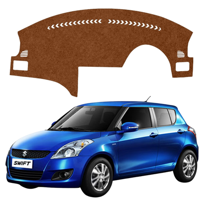 Maruti Suzuki Swift 2011 To 2017 Car Dashboard Mat (Brown)