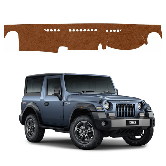 Mahindra Thar 2020 To 2026 Car Dashboard Mat (Brown)