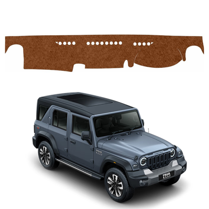 Mahindra Thar Roxx 2024 To 2026 Car Dashboard Mat (Brown)