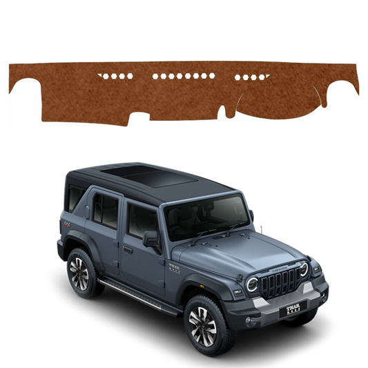 Mahindra Thar Roxx 2024 To 2026 Car Dashboard Mat (Brown)