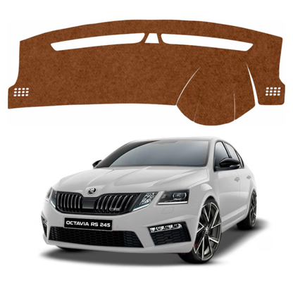 Skoda Octavia 2015 To 2021 Car Dashboard Mat (Brown)