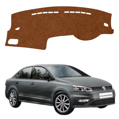 Volkswagen Vento 2010 To 2022 Car Dashboard Mat (Brown)