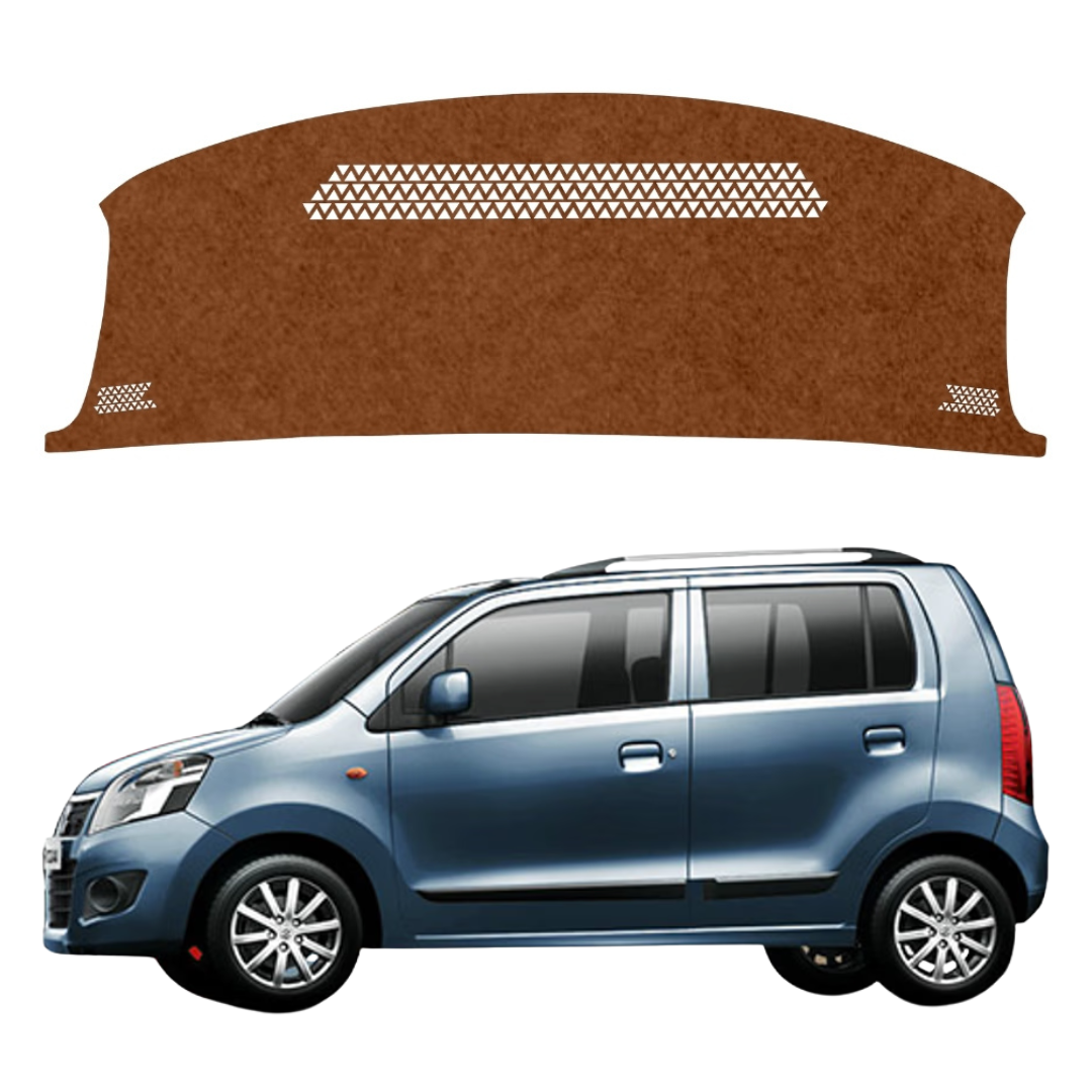 Maruti Suzuki Wagon-R 2011 To 2018 Car Dashboard Mat (Brown)