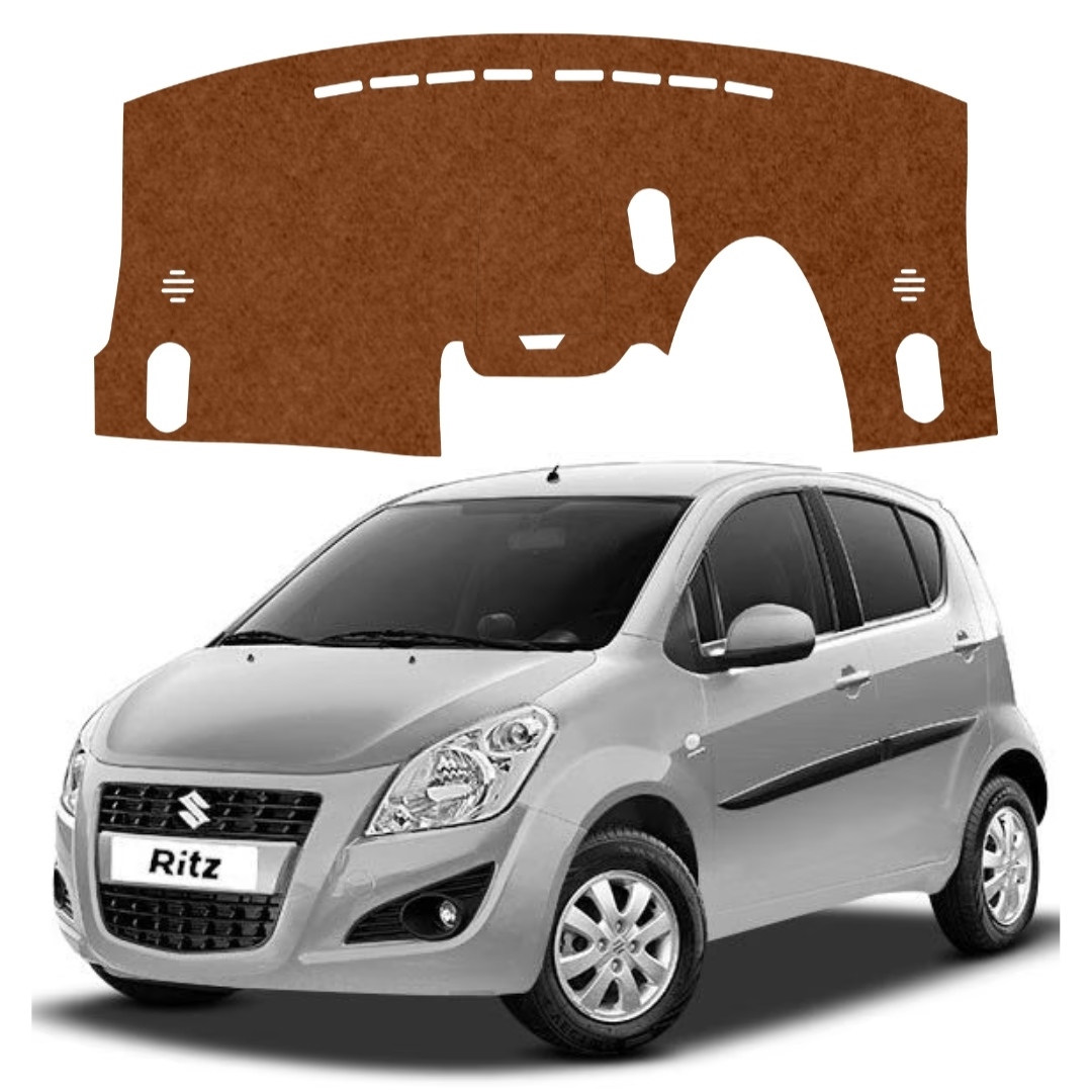 Maruti Suzuki Ritz 2009 to 2017 Car Dashboard Mat (Brown)