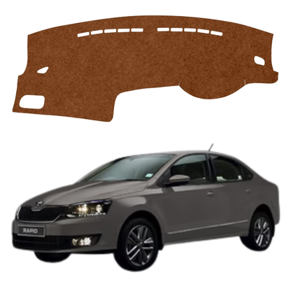 Skoda Rapid 2011 To 2022 Car Dashboard Mat (Brown)