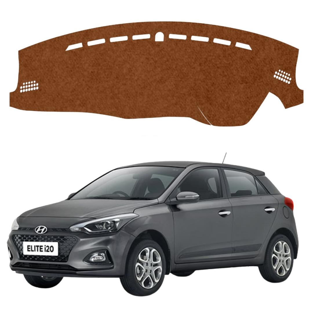 Hyundai Elite I20 2014 To 2020 Car Dashboard Cover Mat (Brown)