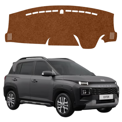 Hyundai Exter 2023 To 2026 Car Dashboard Cover Mat (Brown)